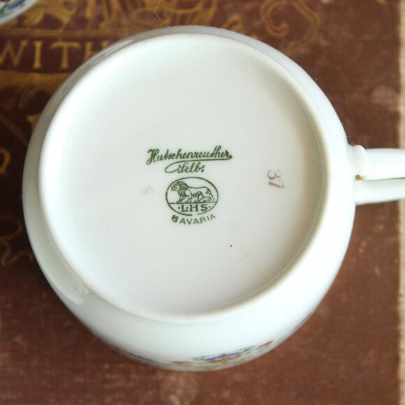 Vintage 1920s 1930s Tea Cup and Saucer, Hutschenreuther Selb China Set, Bavaria - Picture 6 of 10